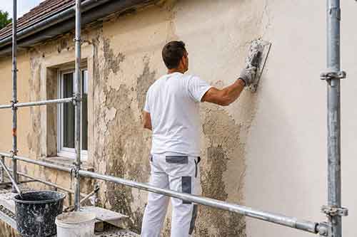 Application d’un nouvel enduit de façade en Picardie